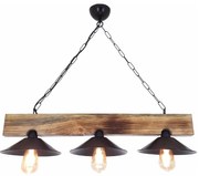 Lustră suspendată pe cablu HEPSI 3xE27/40W/230V, molid/nuc