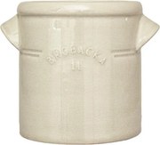 Ghiveci din ceramică glazurată manual 1L alb crem, „Brobacka"