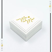 Cutie pentru verighete patrata Mr &amp; Mrs