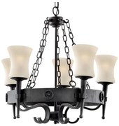 Searchlight 0815-5BK - Candelabru suspendat pe lanț CARTWHEEL 5xE27/60W/230V negru