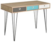 HOMCOM Birou Stil Nordic 3 Sertare, Design Minimalist Funcțional, Alb, 110x50x77.5cm | Aosom Romania