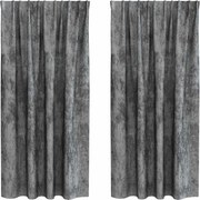 vidaXL Cortine din catifea cu perdele 2 pcs Gri 175 x 140 cm Catifea