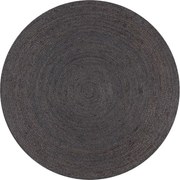 vidaXL Covor manual, gri închis, 90 cm, iută, rotund