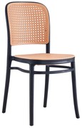 Scaun de sufragerie LENITO (Negru + Bej). 1091686