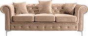 Canapea de lux 3 locuri, maro deschis, stofă maro deschis Velvet, ROMANO