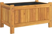 vidaXL Jardinieră de grădină cu căptușeală, 54x31x30 cm, lemn acacia