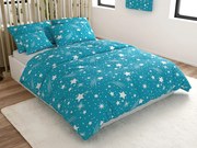 Lenjerie de pat din bumbac Culoare turcoaz, NIGHT SKY