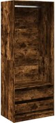 vidaXL Șifonier, stejar fumuriu, 80x50x200 cm, lemn prelucrat