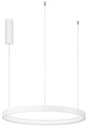 Lustra LED suspendata design modern circular PERRINE D-60cm alba