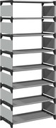 vidaXL Suport pantofi cu 8 niveluri, gri 54x28x124 cm, nețesut