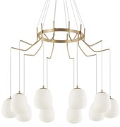 Lustra cu 10 pendule design modern KAROUSEL SP10, alama D-82,5cm 206394
