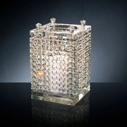 Suport pentru lumanare design LUX, realizat manual din sticla, NEFERTARI SQUARE 24x24cm