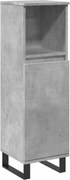 vidaXL Dulap de baie, gri beton, 30x30x100 cm, lemn prelucrat