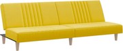 vidaXL Canapea extensibilă, galben deschis, material textil