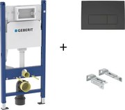 Set rezervor wc incastrat cu set fixare si clapeta negru mat Geberit Duofix Delta