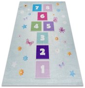 BAMBINO 1075 covor lavabil Grădină hopscotch, numere pentru copii anti-alunecare - verde