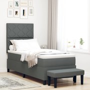 vidaXL Pat cu arcuri cu saltea Gri închis 80 x 200 cm țesătură