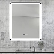 Oglinda Baie Cu Led, 75x90 Cm, Functie Dezaburire, Ceas Si Termometru, Elit's Esn37