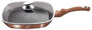 RESIGILAT - Tigaie grill marmorata cu capac, 28 cm Rose Gold Berlinger Haus BH 1610N