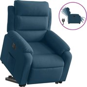 vidaXL Fotoliu electric rabatabil cu ridicare, albastru, catifea