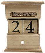 Calendar Perpetuu din Lemn ARTHUR cu Sertar, 15x19cm