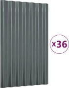 vidaXL Panouri de acoperiș 36 buc. oțel galvanizat antracit 60x36 cm