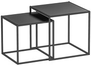 HOMCOM Set de 2 masute de cafea patrate stivuibile, masute laterale si de living din otel, alb | Aosom Romania