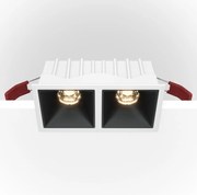 Spot LED incastrabil cu 2 surse de iluminat Alpha alb, negru 3000K