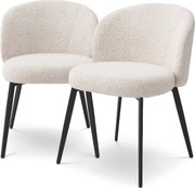 Set de 2 scaune design LUX Lloyd, boucle crem