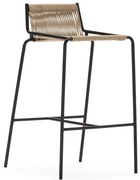 Scaun de bar bej din metal (înălțime șezut 65 cm) Emily – Marckeric