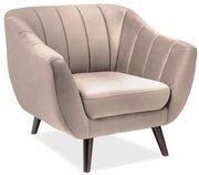 Fotoliu relax catifea Culoare Bej / Wenge , ELITE 1 VELVET