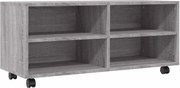 vidaXL Comodă TV cu roți, gri sonoma, 90x35x35 cm, lemn prelucrat