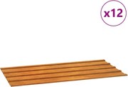 vidaXL Panouri de acoperiș, 12 buc., ruginiu, 80x44 cm, oțel corten