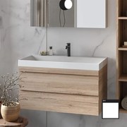 Set dulap baza suspendat KolpaSan Naomi alb cu lavoar 70 cm