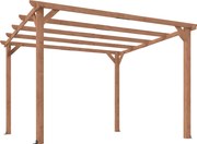 Outsunny Pergolă Gazebo 3x3 m din Lemn de Brad, Pergolă pentru Grădină cu Suporturi Triunghiulare și 5 Grinzi pentru Plante Cățărătoare, Pergolă din Lemn pentru Exterior, Patio, Terasă, Aspect Lemn de Arțar | Aosom Romania