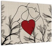 Tablou pe sticlă - Pereche îndrăgostită (70x50 cm)