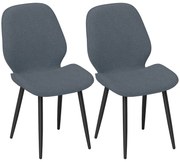 HOMCOM Scaune Tapitate Metalice, Gri Modern | Aosom Romania