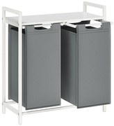 Coș pentru rufe REX alb/gri