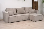 Canapea extensibila cu colt bilateral SMART COSARO, gri deschis + 2 perne GRATUIT