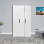 Dulap Haine Adore Trendline, 3 usi, 1 sertar, Alb - Stejar, 103x187x52 cm