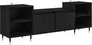 vidaXL Cabinet TV Stejar Negru 160 x 35 x 55 cm Lemn compozit