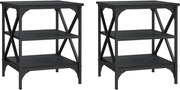 vidaXL Mese laterale, 2 buc., negru, 40x42x50 cm, lemn compozit