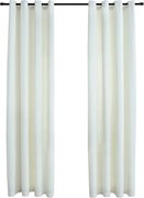 vidaXL Draperii opace cu inele, 2 buc., crem, 140 x 225 cm, catifea
