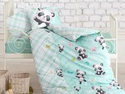 Lenjerie Patut Bebe Panda Mint (Bumbac 100%)