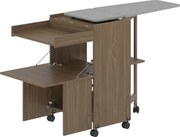 HOMCOM Dulap Masă de Călcat Pliabil cu Suport pentru Fier și Haine cu Compartiment Deschis, 154x55x87 cm, Maro | Aosom Romania