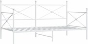 vidaXL Pat de zi fără saltea alb 100x190 cm oțel