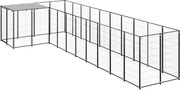 vidaXL Padoc pentru câini, negru, 7,26 m², oțel