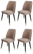 Set de scaune de sufragerie Hugo Beige and Black, 4 buc.