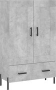 vidaXL Dulap înalt, gri beton, 69,5x31x115 cm, lemn compozit