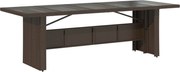 vidaXL Masă de grădină cu blat din sticlă maro 240x90x75 cm poliratan
